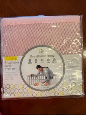 Classic Breathable Mesh Crib Liner - Pink